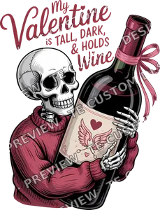 Skeleton Wine Valentines Day Shirt