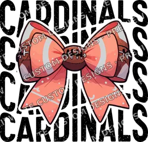 Cardinals Coquette Bow Football 2