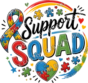 Support Autism Awareness Ribbon