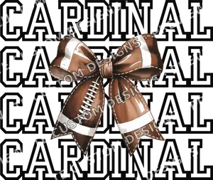 Cardinal Football Coquette Bow Varsity