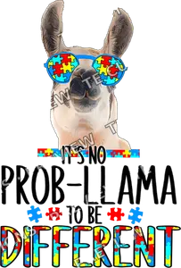 Autism awareness llama