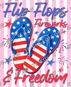 Flip Flops Fireworks PNG4th of