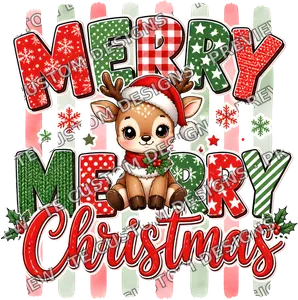 Cute Reindeer Merry Christmas Shirt