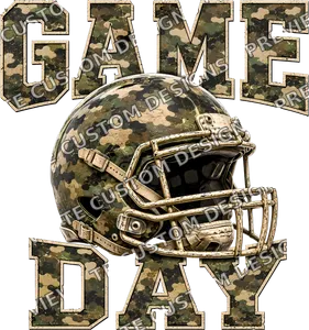 Vintage Camo Game Day Football