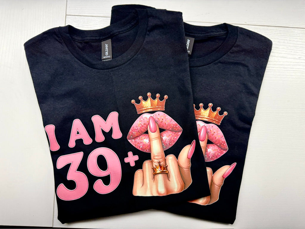 “39 plus” birthday tee