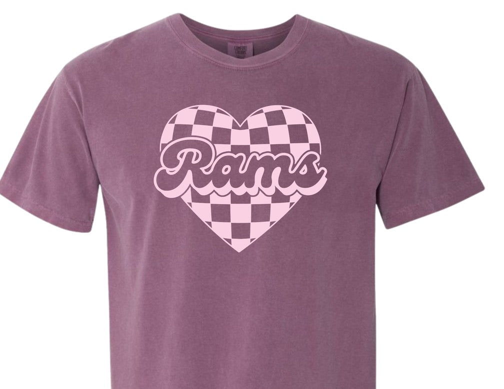 Rams Checkered Heart spirit tee
