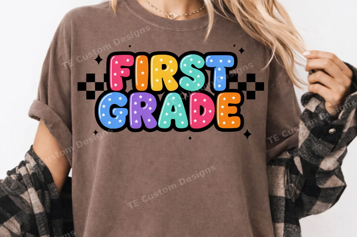 Retro First Grade Teacher T-shirt