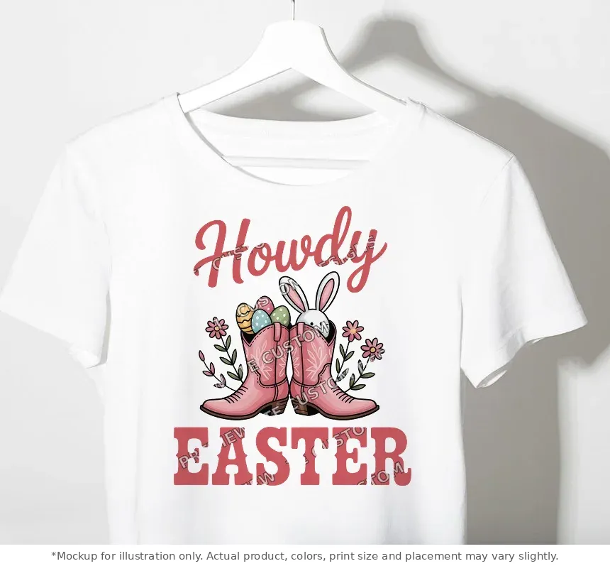 White tee mockup, on a hanger
