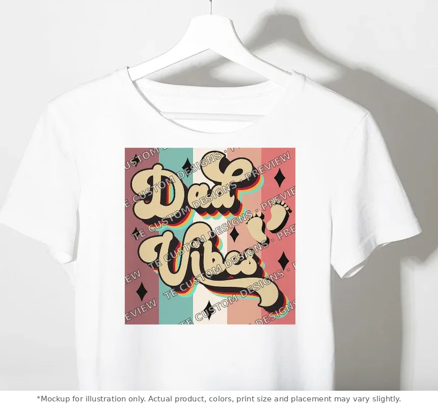White tee mockup, on a hanger