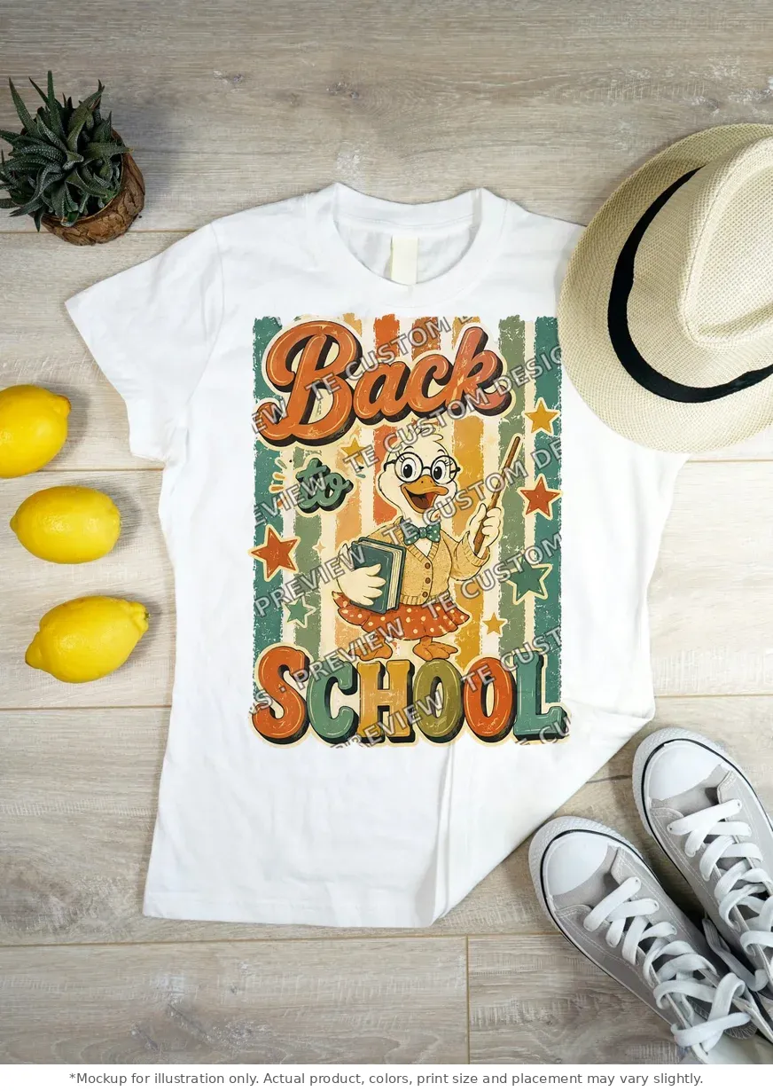 White tee mockup, flat lay on wood