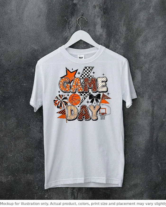 White tee mockup, on a hanger, concrete wall