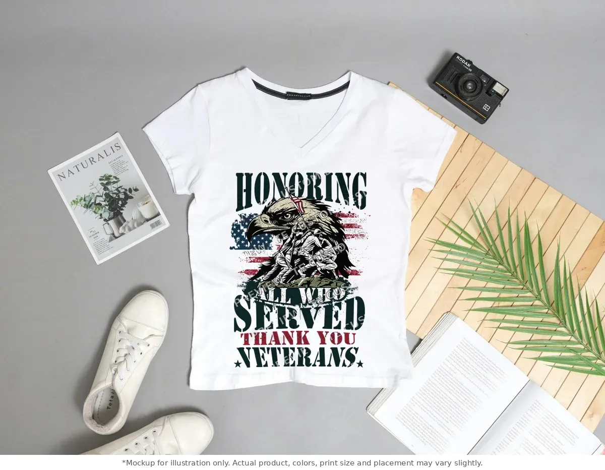 White tee mockup, flat lay with props