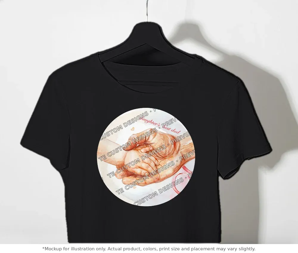 Black tee mockup, on a clothes rack