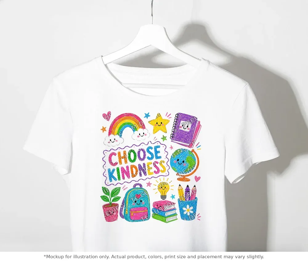 White tee mockup, on a clothes rack