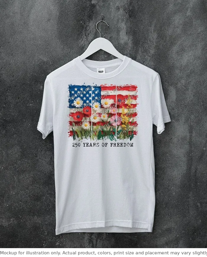 White tee mockup, on a hanger, concrete wall
