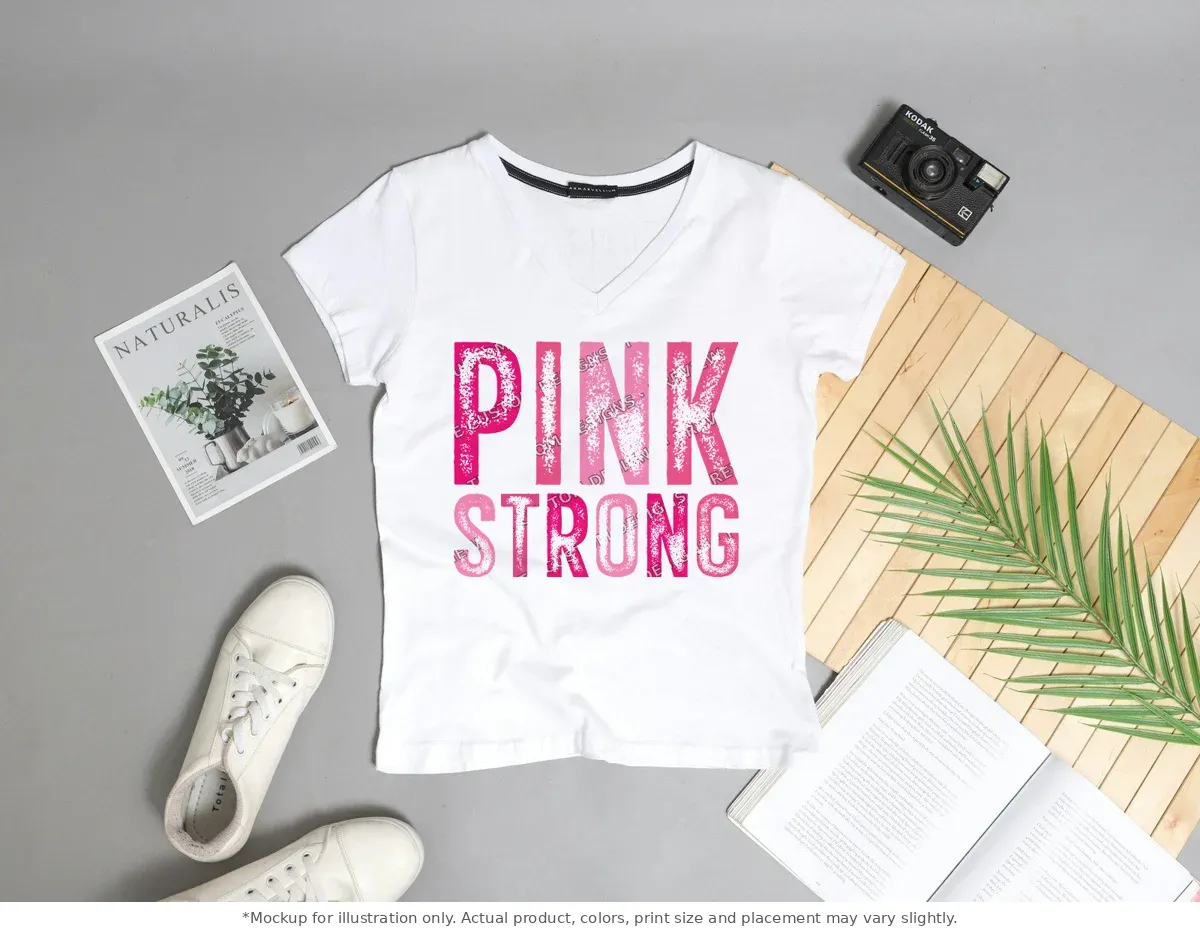 White tee mockup, flat lay with props