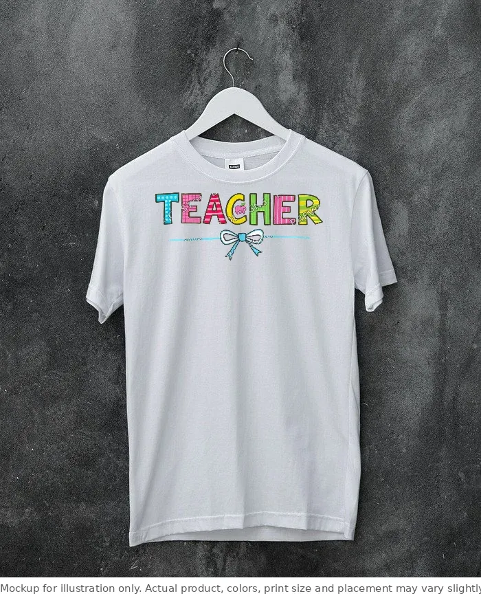 White tee mockup, on a hanger, concrete wall