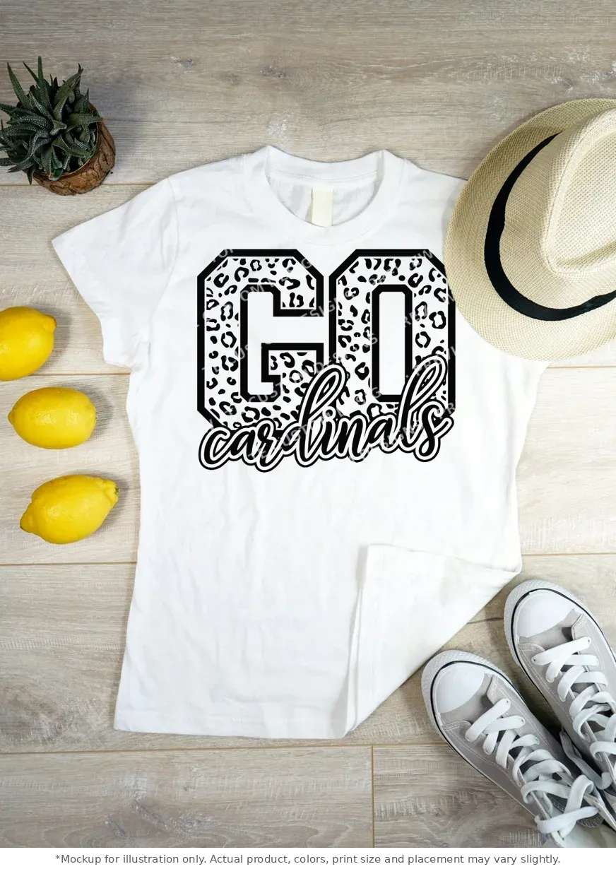 White tee mockup, flat lay on wood