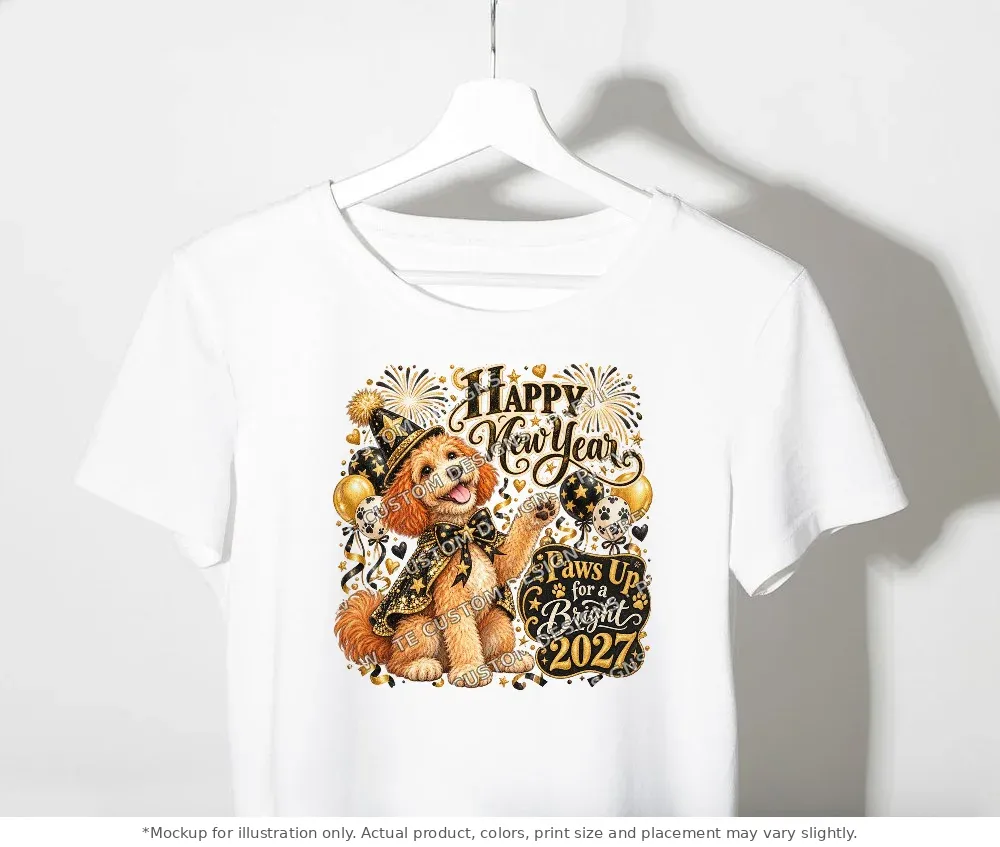 White tee mockup, on a clothes rack