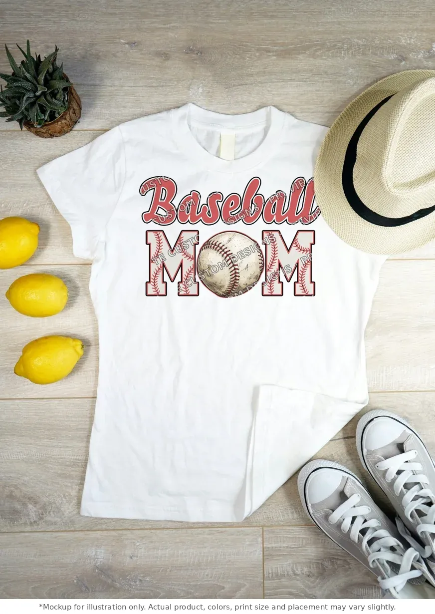 White tee mockup, flat lay on wood