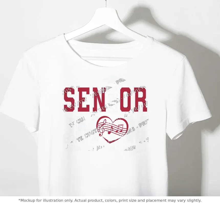 White tee mockup, on a hanger