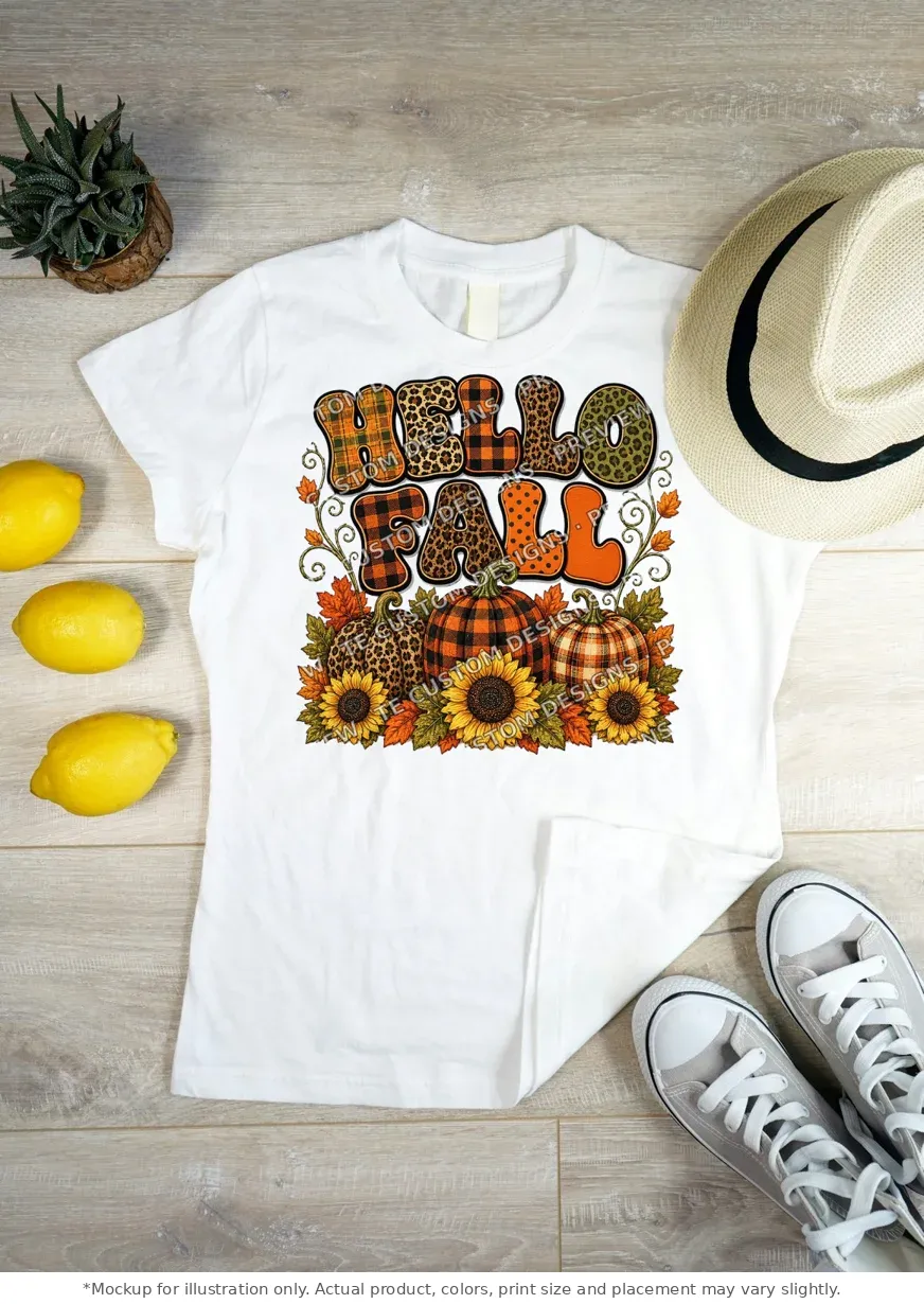White tee mockup, flat lay on wood