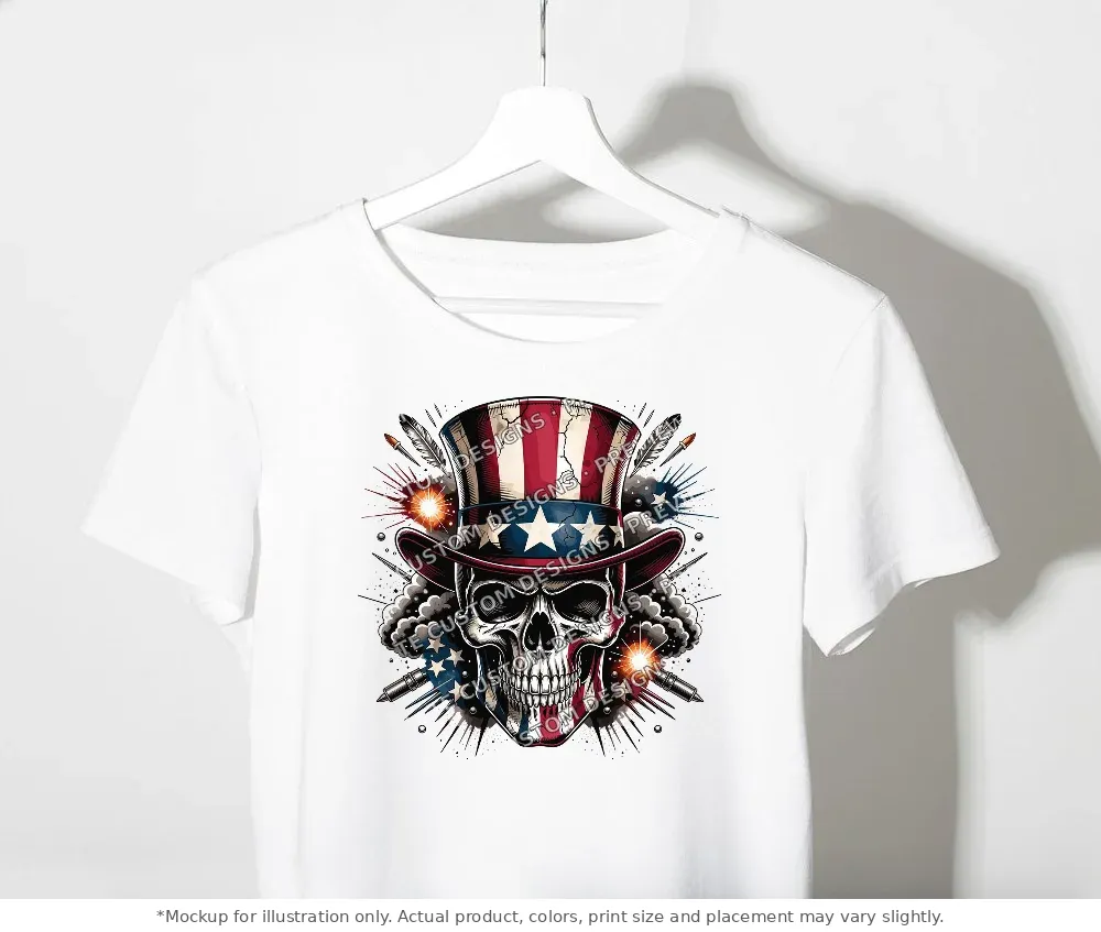 White tee mockup, on a clothes rack