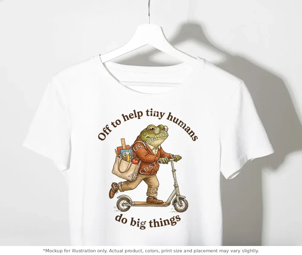 White tee mockup, on a clothes rack