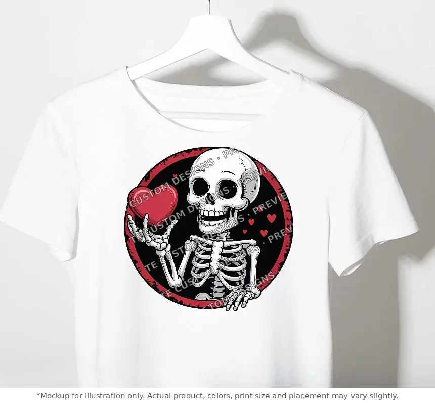 White tee mockup, on a hanger