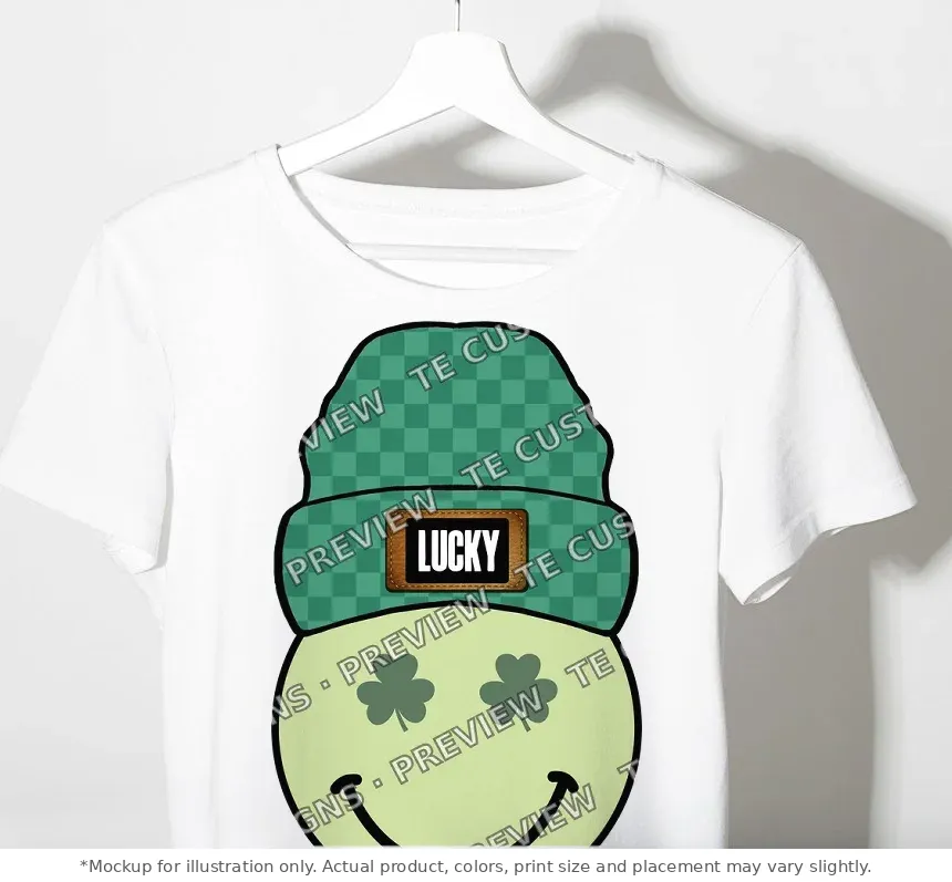 White tee mockup, on a hanger