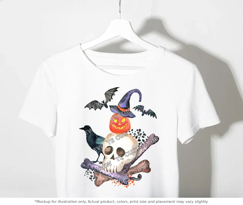 White tee mockup, on a clothes rack