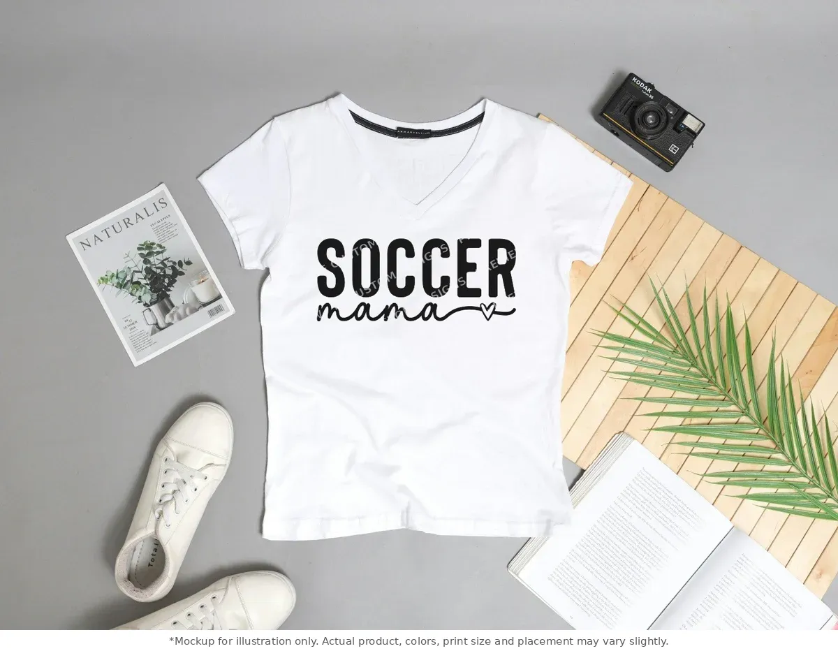 White tee mockup, flat lay with props