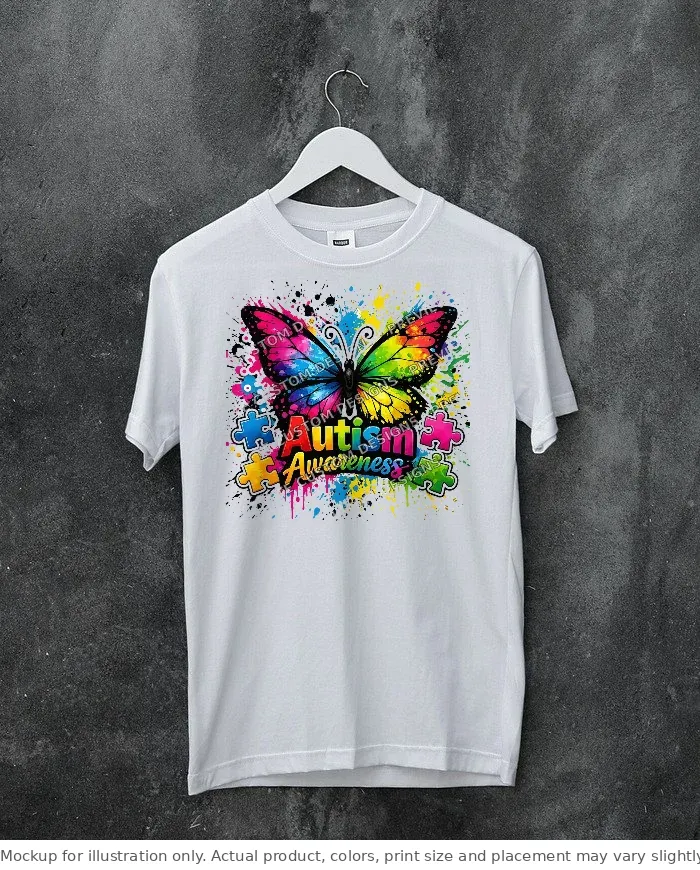 White tee mockup, on a hanger, concrete wall
