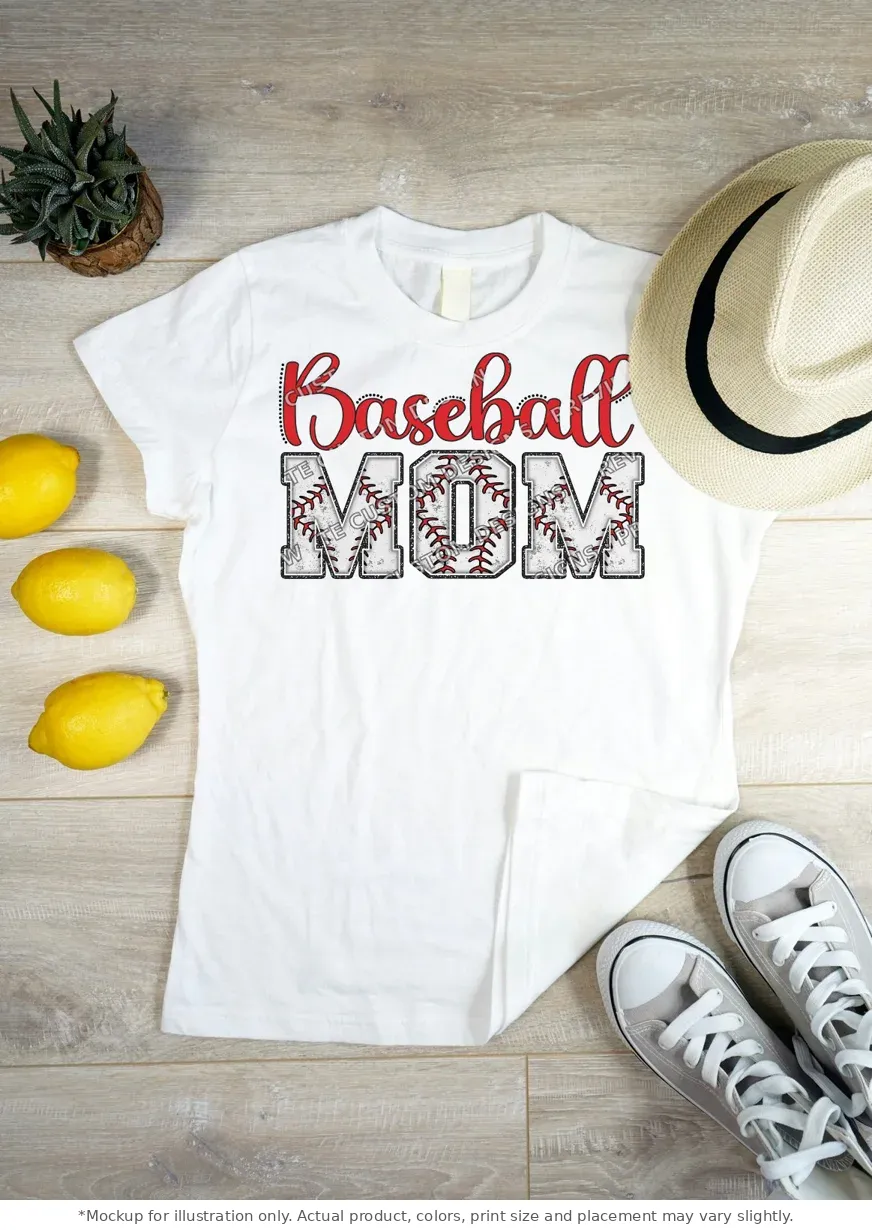 White tee mockup, flat lay on wood
