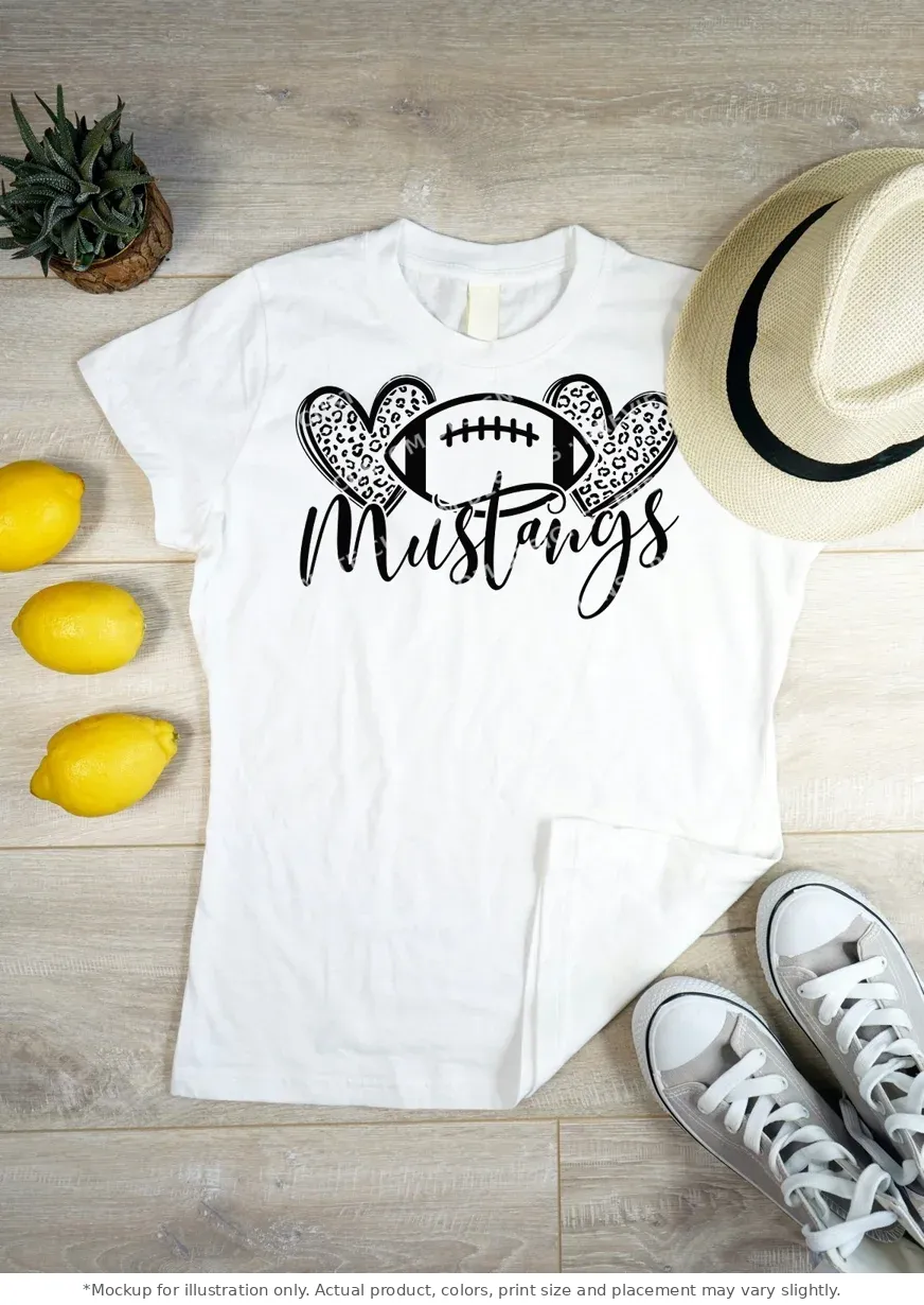 White tee mockup, flat lay on wood