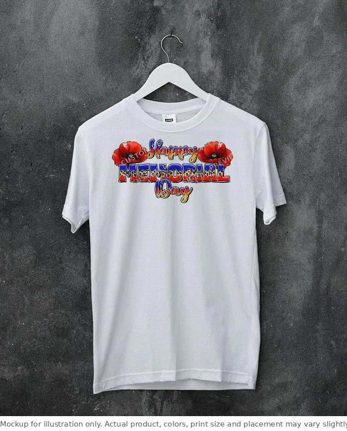White tee mockup, on a hanger, concrete wall