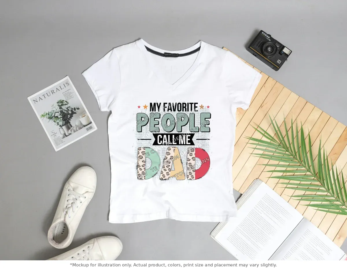 White tee mockup, flat lay with props