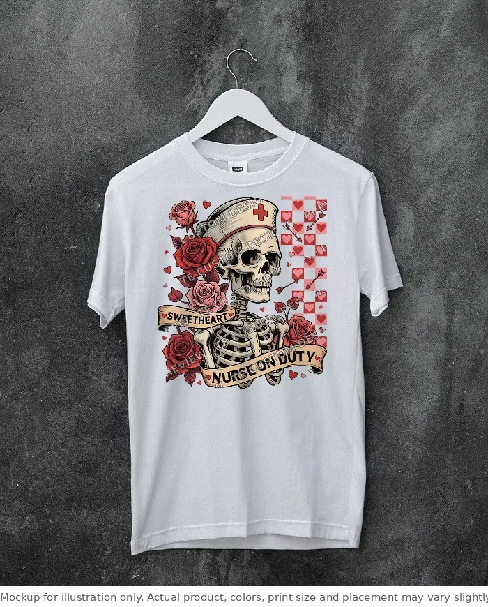 White tee mockup, on a hanger, concrete wall