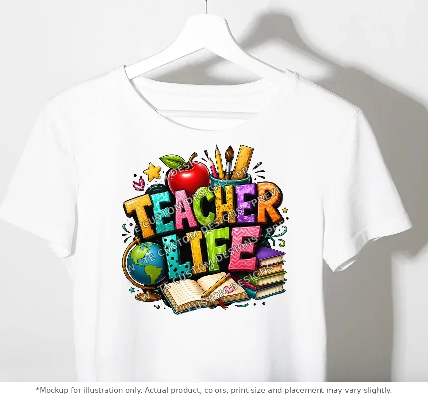 White tee mockup, on a hanger