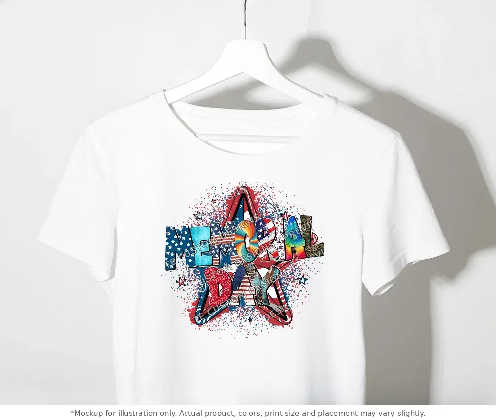 White tee mockup, on a clothes rack