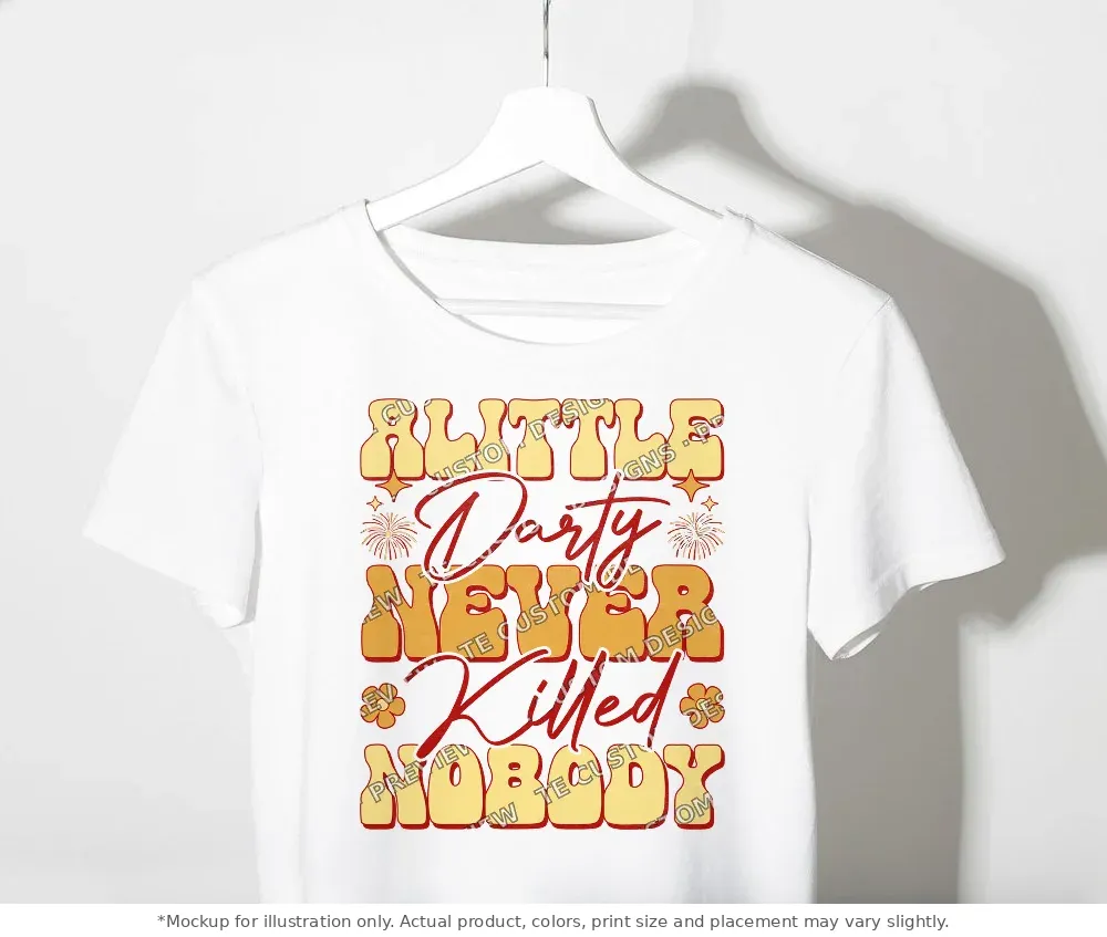 White tee mockup, on a clothes rack