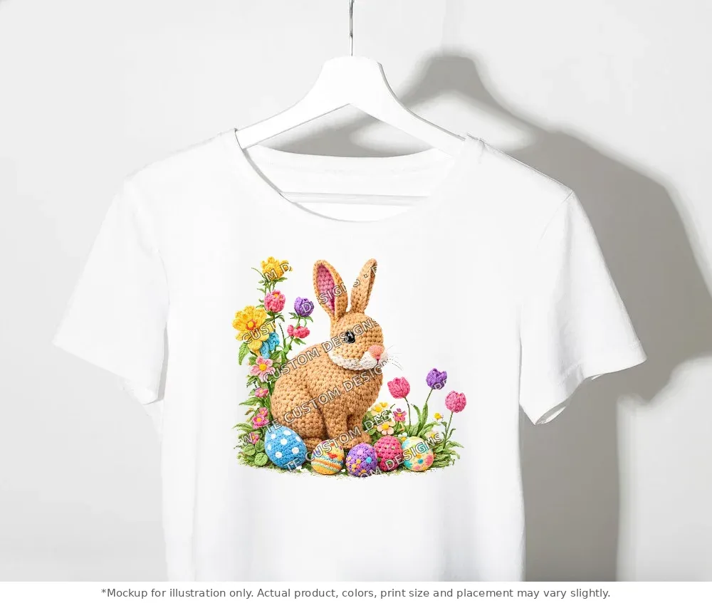 White tee mockup, on a clothes rack