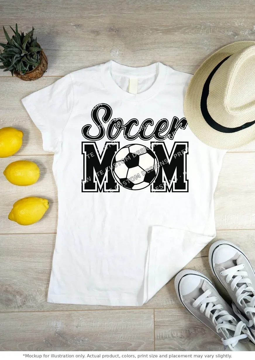 White tee mockup, flat lay on wood