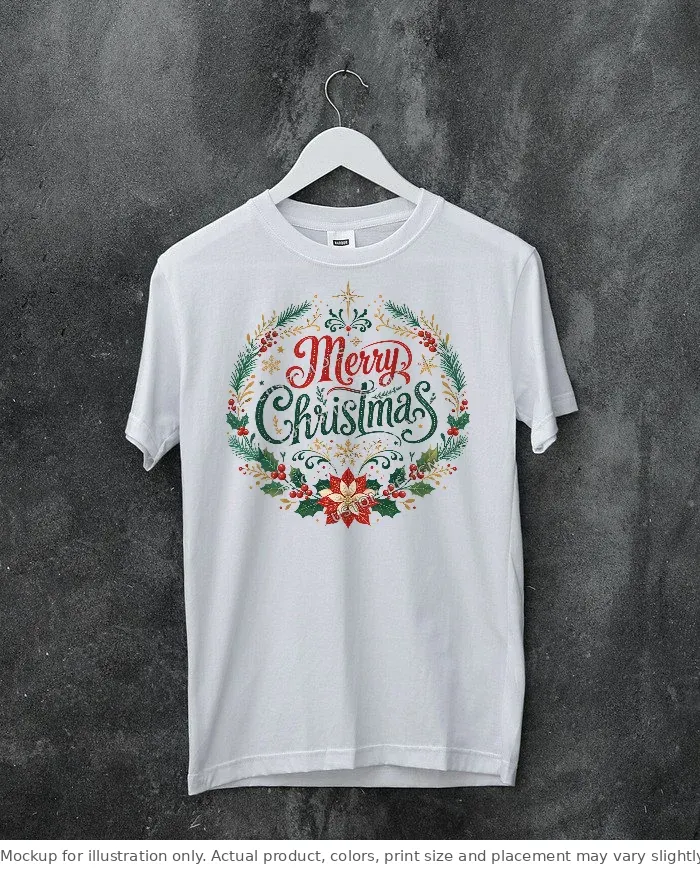 White tee mockup, on a hanger, concrete wall