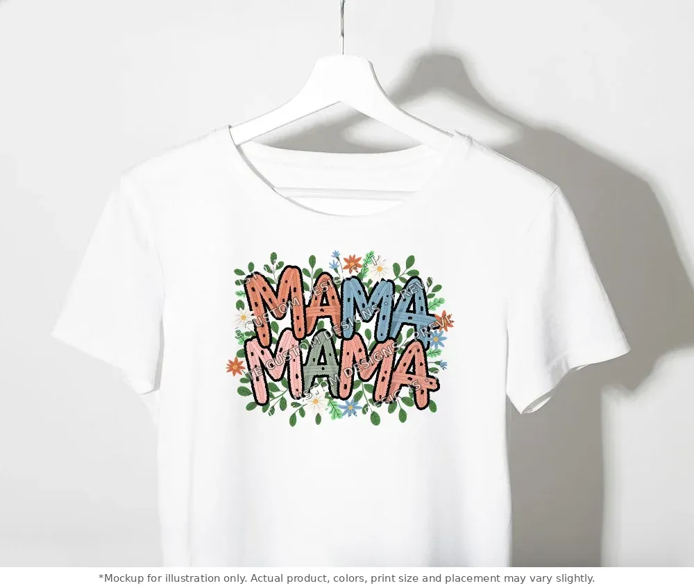 White tee mockup, on a clothes rack