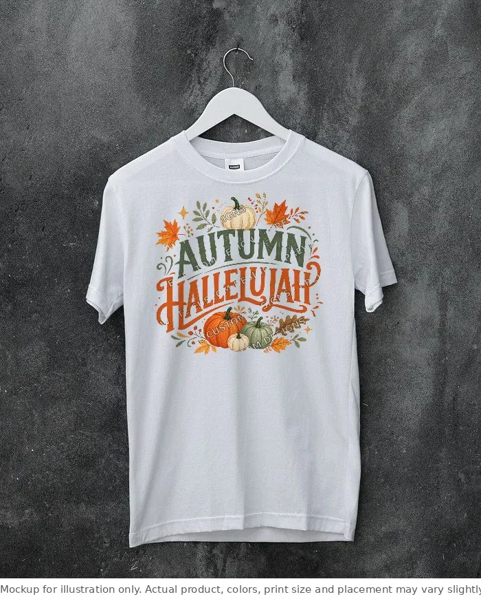 White tee mockup, on a hanger, concrete wall