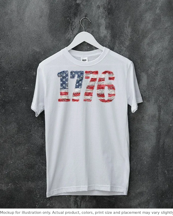White tee mockup, on a hanger, concrete wall