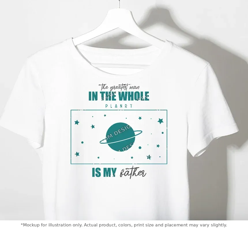 White tee mockup, on a hanger
