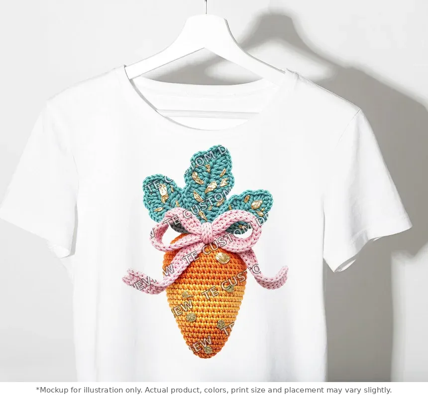 White tee mockup, on a hanger