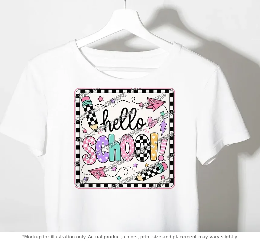 White tee mockup, on a hanger